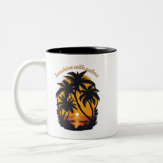 Taza Bicolor Invitaciones de Sol y Palmeras – Elegancia Tropica