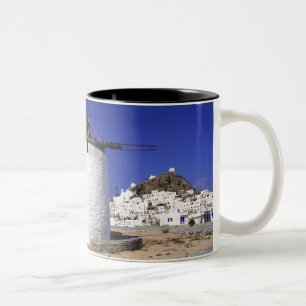 Taza Bicolor Ios, Grecia. El blanco y el blanco hermosos y cruj
