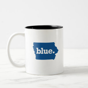 TAZA BICOLOR IOWA ESTADO AZUL