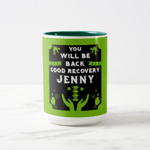 Taza Bicolor Ir bien después de la cirugía de espalda