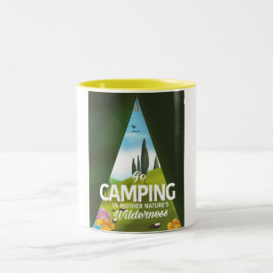 Taza Bicolor Ir de camping en la naturaleza salvaje de la madre