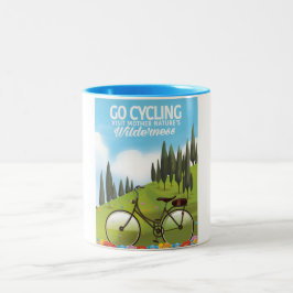 Taza Bicolor Ir en bicicleta "Visite la naturaleza salvaje de l
