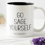Taza Bicolor Ir Sage Tu Mismo Cita Funny metafísico de nueva er<br><div class="desc">"Vete A Saber" Cita Tipografía . Texto listo para tu información. Perfecto para masajistas,  curanderos de energía,  lectores de tarot,  instructores de yoga,  aromaterapia y spas,  clínicas y trabajadores de la luz.</div>