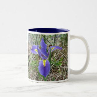 Taza Bicolor Iris azul grande de Luisiana