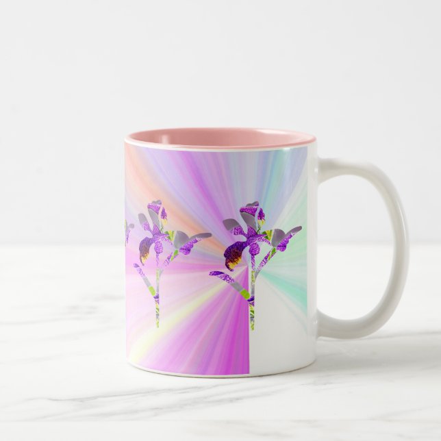 Taza Bicolor Iris (Pastel Burst) ~ Café Floral Mug (Derecha)