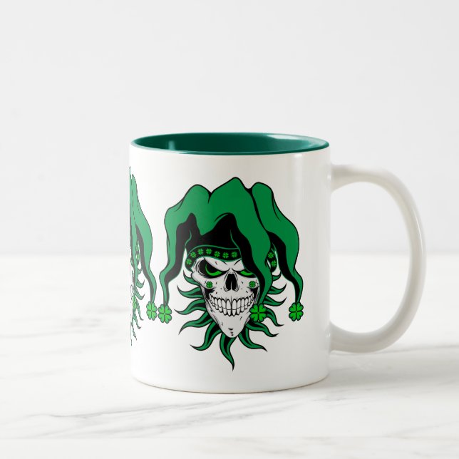 Taza Bicolor Irish Jester Skull (Derecha)