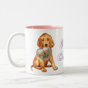 Taza Bicolor Irish Setter Heart Mom