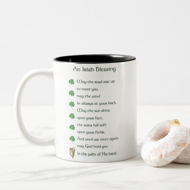 Taza Bicolor Irlandés Blessing Mug (Con donut)