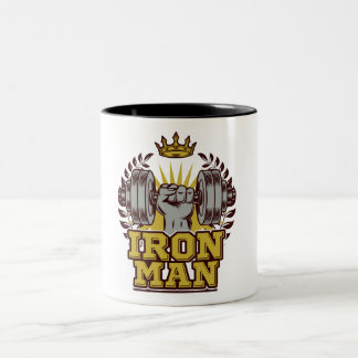 Taza Bicolor IRON MAN Fitness Bodybuilder Atlete