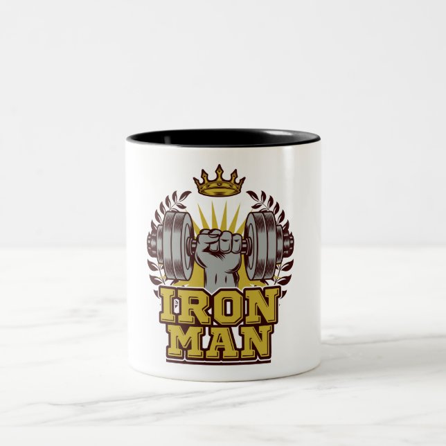 Taza Bicolor IRON MAN Fitness Bodybuilder Atlete (Centro)