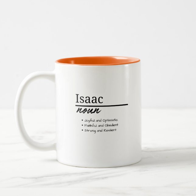 Taza Bicolor Isaac, definición de nombre personalizado de niño (Izquierda)