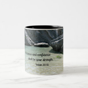 Taza Bicolor Isaías 30:15 Tranquilidad y confianza......