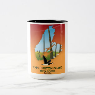 Taza Bicolor Isla de Cape Breton Nueva Escocia Canadá mapa
