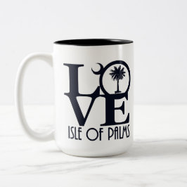 Taza Bicolor Isla del AMOR de las palmas 15oz