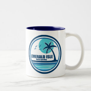 Taza Bicolor Isla Esmeralda Carolina del Norte Palma Pájaros