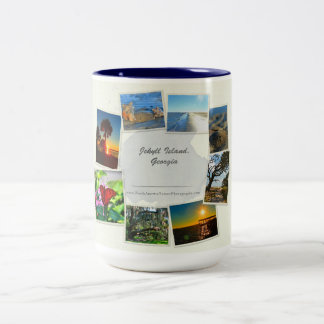 Taza Bicolor Isla Jekyll, Georgia Collage Mug