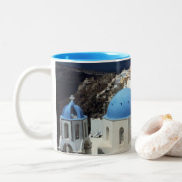 Taza Bicolor Isla Santorini Grecia Mug
