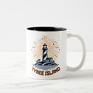 Taza Bicolor Isla Tybee Faro de Georgia Sunrise