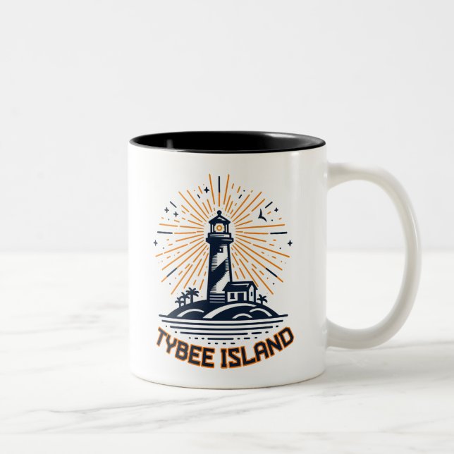 Taza Bicolor Isla Tybee Faro de Georgia Sunrise (Derecha)