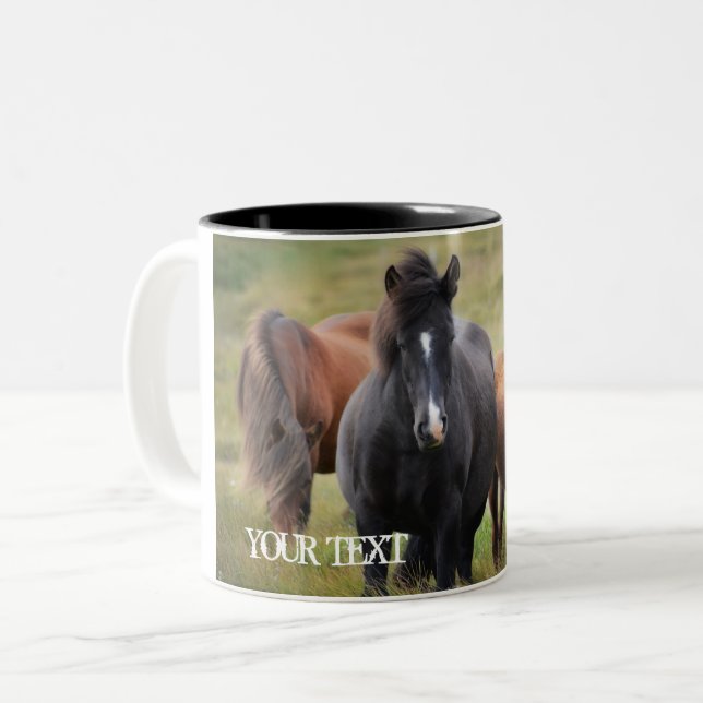 Taza Bicolor Islandia - Caballos (Anverso izquierdo)