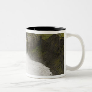Taza Bicolor Islandia. Catarata Hafragilsfoss en