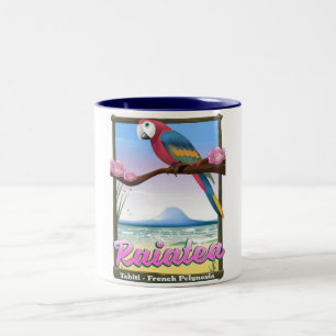 Taza Bicolor Islas de la Sociedad Raiatea,Tahití,Polinesia Fran