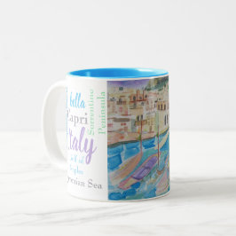 Taza Bicolor Italia Acuarela