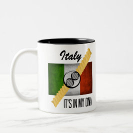 Taza Bicolor Italia está en mi bandera italiana Rotini de la