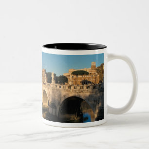 Taza Bicolor Italia, Roma, Castel Sant'Angelo y río