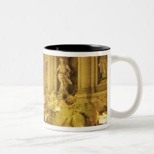 Taza Bicolor Italia, Roma. Fuente de Trevi de noche.