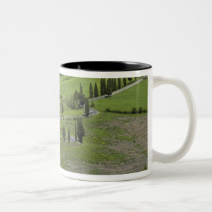 Taza Bicolor Italia, Toscana. La Foce. Una carretera curva sube