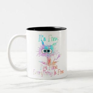 Taza Bicolor It's Fine I'm Fine Everything Is Fine Tie Dye Cat