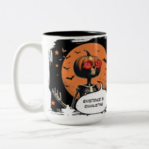 Taza Bicolor Jack O’ Latte – Esqueleto Divertido de Calabaza de