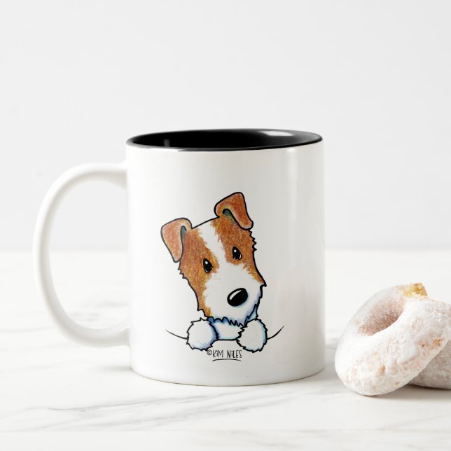 Taza Bicolor Jack Russell (Con donut)