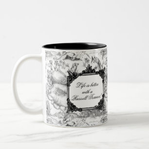 Taza Bicolor JACK RUSSELL Terrier Black Toile con personalizaci