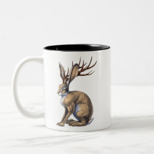 Taza Bicolor Jackalope Cryptid Animal