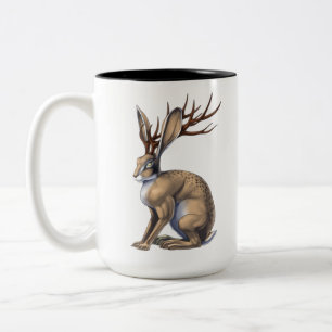 Taza Bicolor Jackalope Cryptid Animal