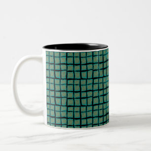 Taza Bicolor Jade y Turquesa con oro