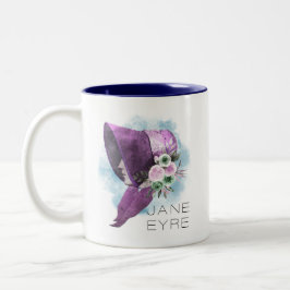 Taza Bicolor Jane Eyre Bonnet Flores moradas y azules