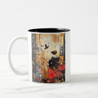 Taza Bicolor Japanese painting style GEISYA MAG08