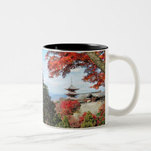 Taza Bicolor Japón, Kyoto. Templo Kiyomizu en color Otoño