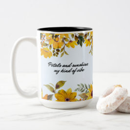 Taza Bicolor Jardín amarillo y sol