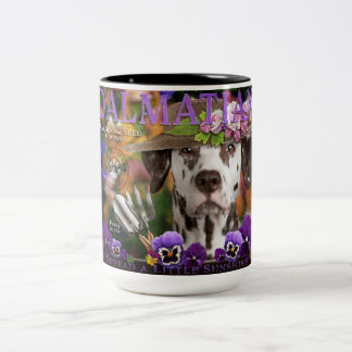 Taza Bicolor Jardín dálmata y café con semillas