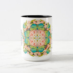 Taza Bicolor Jardín de mariposas