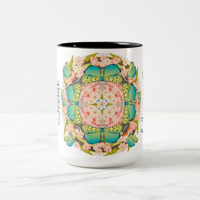 Taza Bicolor Jardín de mariposas (Centro)