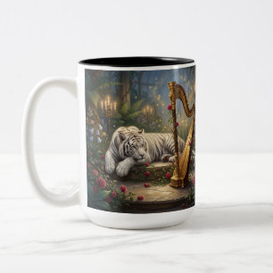 Taza Bicolor Jardín del Tigre Blanco Arpa – Consola Encantada c