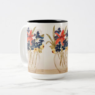 Taza Bicolor Jarrón de flores cortado