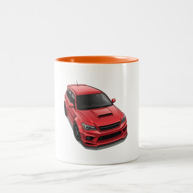 Taza Bicolor JDM Classic Car Mug — Retro Japanese Vehicle (Centro)