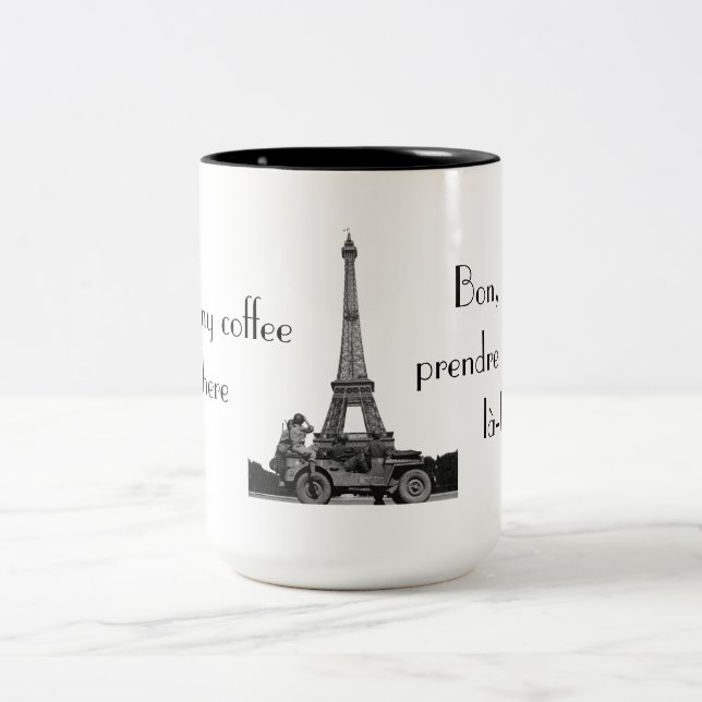 Taza Bicolor Je vais prendre mon café... (Centro)