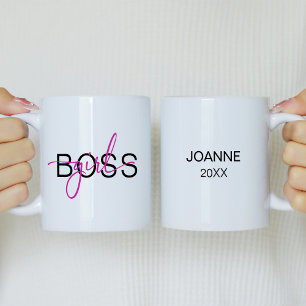Taza Bicolor Jefa de chica rosa caliente